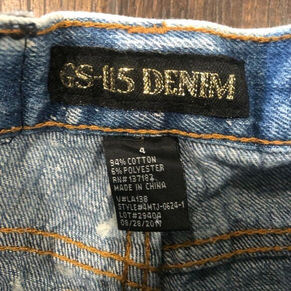 GS-115 Boy’s Size 4 Vintage Style Jeans Bleached Paint Splatters Moto Distressed - Picture 9 of 12